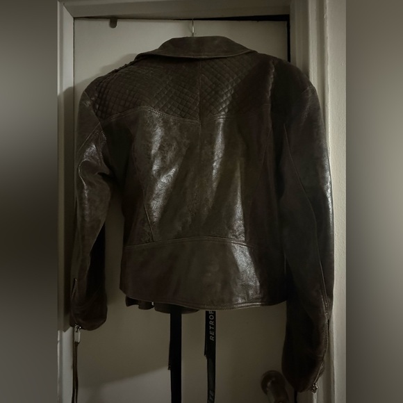 Retrofete Salome Leather Jacket in Vintage Brown- NWT M - Picture 6 of 10
